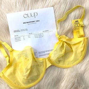 NEW Cuup The Plunge Bra 32H in Citrine